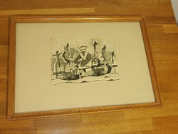 Ismeretlen grafikus tusrajza 1960-as évek
