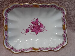 2500/76 Herendi porcelán Apponyi Purpur mintás hullámos szélű tál