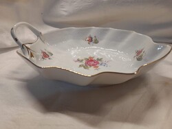 Hollóházi hajnalka /rózsa mintás levél kínáló 22 cm