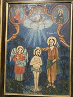XVIII.-XIX.sz.i. PRAVOSZLÁV IKON SZERŰ SZENTKÉP!  97X71 cm!!