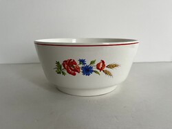 Retro, vintage Kispest Gránit pipacsos, pipacs mintás kerámia tál, kínáló