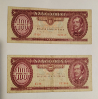 100 Forintos bankjegyek