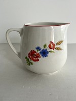 Retro, vintage Kispest Gránit pipacsos, pipacs mintás kiöntő, tejkiöntő, kancsó