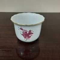 Herendi Pur-pur Apponyi mintás porcelán rácsmintás kaspó