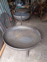Egyedi Profi Vastag 95cm Tűztál bográcstartóval terasz melegedő kályha  tűzrakó Industrial