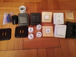 Elektromos, bakelit, kerámia konnektorok, villanykapcsolók, dugaljak