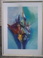 Claus Schenk: Anyagi világ  A keret külső mérete 84 x 63 cm