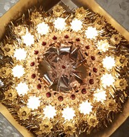 Spectacular old Christmas tree ornament German colorful flashing boa circular string of lights. 25Cm