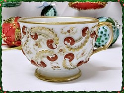 Lenyűgöző, kézzel festett porcelán Elbogen teáscsésze csésze az 1830-40-es évekből!