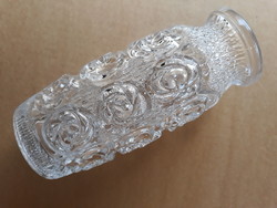 Retro Pável Panek hibátlan cseh üveg váza, 18 cm