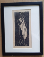 Nő lepellel, ismeretlen fametszet Emil Nolde modorábanl