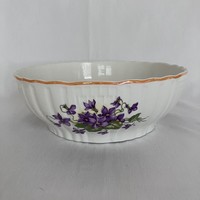 Ritkább Zsolnay Hungária sorozat ibolyás porcelán tál - komatál - pogácsás - köretes - pörköltes tál