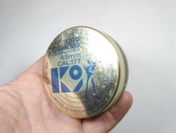 Retro Csehszlovák légpuska lövedék töltény fém doboz pléhdoboz tele van, hiánytalan - 1980-as évek