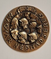Hatalmas méretű Magyar Néphadsereg bronz emlék plakett  13 cm