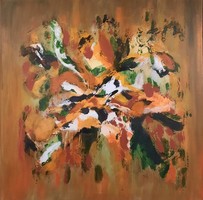 ZSM Absztrakt festmény, 60 cm/60 cm, vászon, akril, festőkés - Őszi árnyak