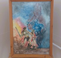 Fantasy grafika 46x63 cm kerettel Boris Vallejo után