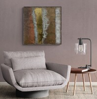 Andrea Elek - GOLD WHISPER - absztrakt festmény - 60x60 cm