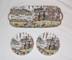 Antik cseh Victoria japán motívumos porcelán tálak