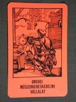Kártyanaptár,OMKER,orvosi műszer gyártó,Budapest,grafikai,fogorvos anno ,1978,   (8)