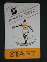 Kártyanaptár,Start sportszergyártó szövetkezet,Békés,grafikai,Diszkosz, 1978,   (8)