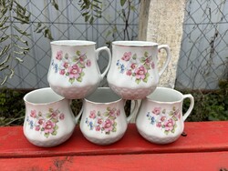 Gyönyörű Kőbányai Porcelán bögrék findzsa virágos hasas  bögre csésze   lakásdekoráció