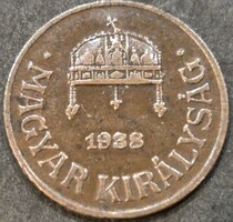 Magyarország 1 fillér, 1938.