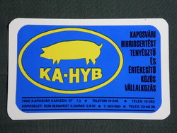 Kártyanaptár,KA-HYB ,Kaposvár Hibridsertést tenyésztő vállalat,grafikai rajzos,1978,   (8)
