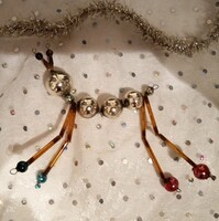 Régi gablonz üveg karácsonyfa dísz  9cm