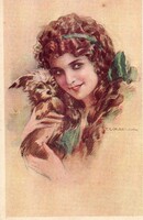 Képeslap: Nő, nők. Szignált, T. Corbella. ( Gasparini.)