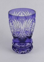 1T819 Régi lila csiszolt kristály váza 14.3 cm