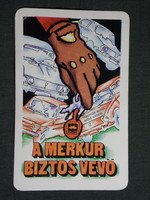 Kártyanaptár,MERKUR autókereskedelmi vállalat,grafikai rajzos, 1978,   (8)