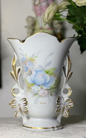 Régi Limoges-i porcelán váza a Gilis sorozatból, részben kézzel festett, hibátlan
