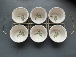 Vintage Villeroy & Boch Luxembourg szuflé formák fém állvánnyal