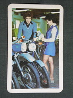 Kártyanaptár,Áfész iparcikk üzletek,MZ motorkerékpár,férfi női modell, 1978,   (8)