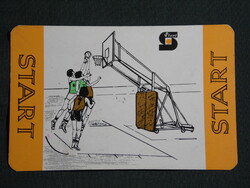 Kártyanaptár,Start sportszergyártó szövetkezet,Békés,grafikai,kosárlabda palánk, 1978,   (8)