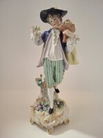 Sitzendorf nagyméretű, antik porcelán szobor, 23 cm