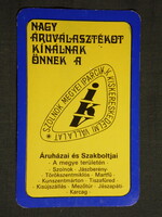 Kártyanaptár,IKV Szolnok iparcikk vállalat,Sztár ruházati áruház, 1978,   (8)