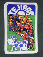 Kártyanaptár, Magyar Tejipari vállalatok, grafikai rajzos, humoros, tehén, 1978,   (8)