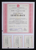 Országos Takarékpénztár (OTP) letéti jegy 10000 forint 1988