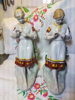ZHK Polonne-i! Eladó! Kézzel festett, jelzett orosz porcelán figurák!