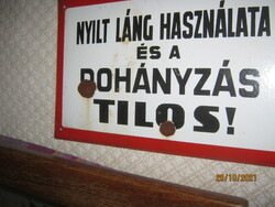 Zománc tábla Tilos a dohányzás 40 cm x 24 cm