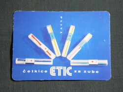 Kártyanaptár,Jugoszlávia,Horvát,ETIC fogkefe, 1978,   (8)