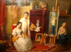EREDETISÉG IGAZOLÁSSAL CSODÁLATOS ROTTMANN MOZART /1874-/ KÉP :  A FESTŐ