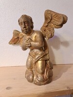 Barokk angyal faragott fa aranyozott 22cm