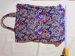 Műanyag nylon cekker virágos nejlon bevásárló szatyor pénztárcás retro
