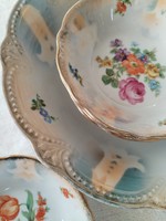 Bavaria - porcelán, salátás készlet / eozinos fátyollal