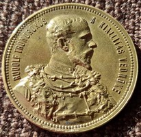 1885 Budapesti Országos kiállitas védnöke Rudolf Trónörökös  plakett . 38mm