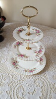 Csodaszép Royal Albert"Moss Rose" porcelán emeletes kínáló