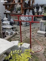 Japán kerti kertépítő Tori kapu  Feng Shui szobor fém kb 120x100cm
