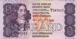 5 rand 1981-89 Dél Afrika South African signo 6. Tört sorozatszám 2.